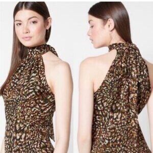 Ramy Brook Tanzania Paige Print Silk Halter Blouse